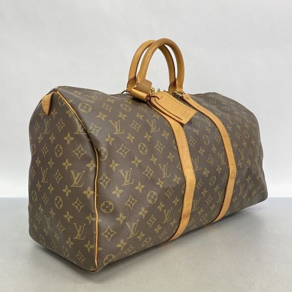 Louis Vuitton Boston Bag Monogram Keepall 50 M41426 Brown Men Women Unisex - Picture 2 of 10